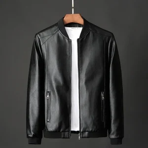 2026 Autumn New Men Black Biker PU Leather Coat Korean Fashion Men Pu Leather Jacket Trend Casual Fit Slim Baseball Clothes 8Xl