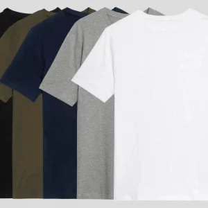 Premium Quality Organic 100% Cotton Mens Solid T-shirts Regular Cotton Men's T-Shirt Solid Color Casual Crew Neck Unisex Summer