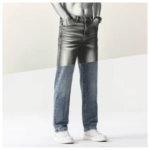 Classic Loose Straight Wide Leg Pants High Quality Washed Denim Trousers man thin cool Elastic Men's Casual regular fit Jeans