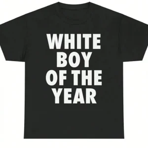 WHITE BOY OF THE YEAR T Shirts Cotton Print T-shirt Retro Casual Streetwear Vintage Tee Fashion Loose Cotton Unisex